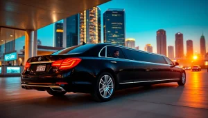 Experience luxury travel with https://www.canadalimotaxi.com chauffeur service in a cityscape.