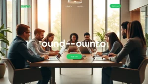 A modern professional setting showcasing teamwork and innovation at https://www.ound-ound.com with diverse individuals collaborating.