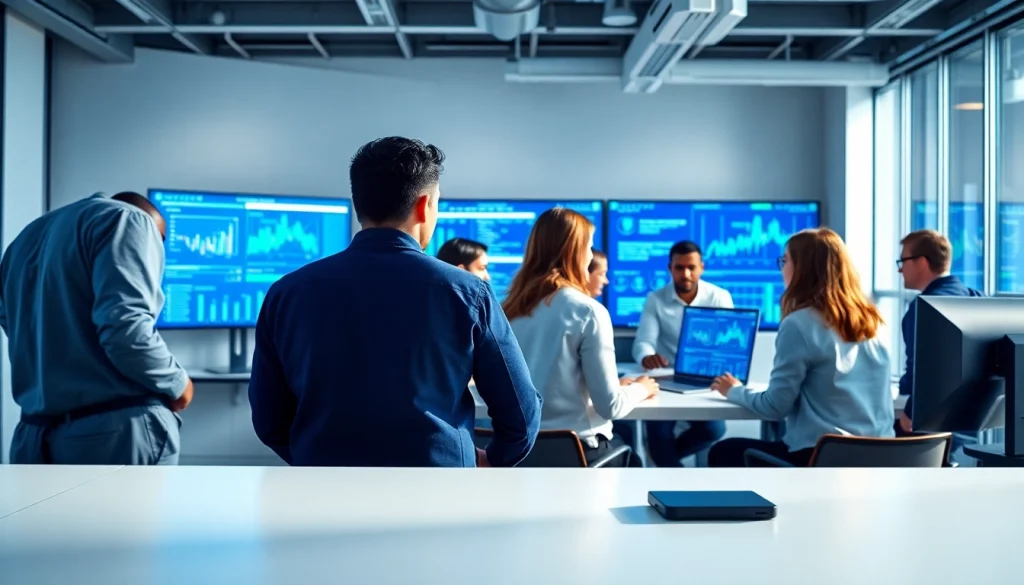 Enhance IT Fredericksburg services with a professional team collaborating in a modern office.