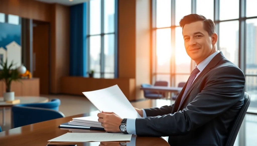 Engaging truck accident lawyer reviewing files at https://www.shiverhamilton.com in a modern office.