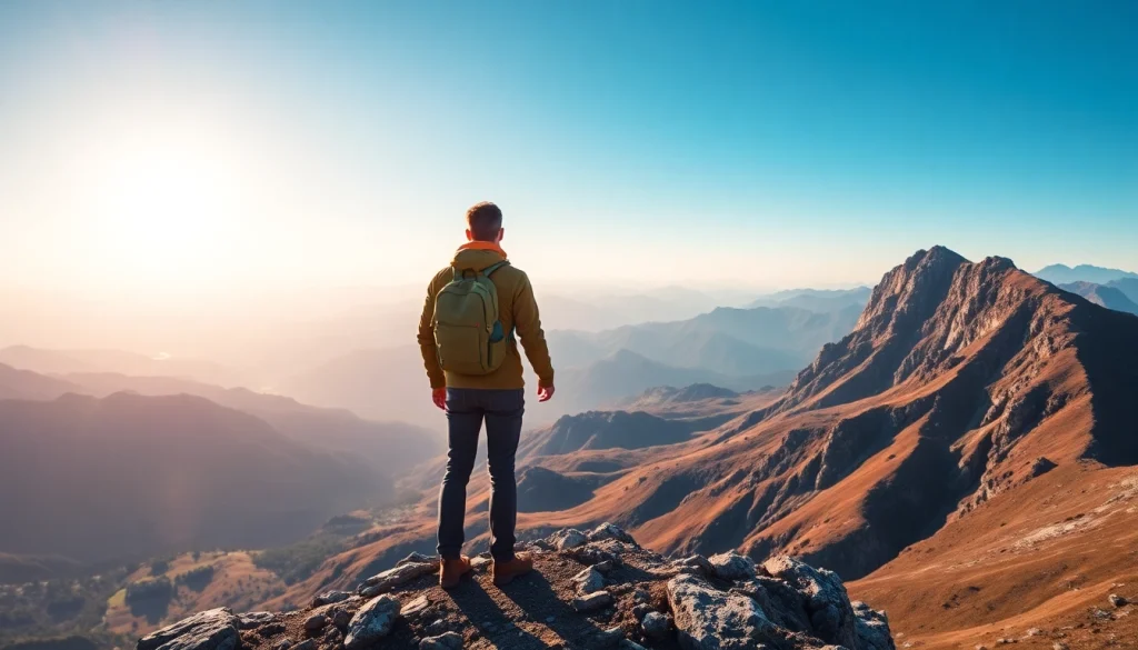 Experience adventure travel at https://wpedition.com/ with a motivated adventurer on a mountain peak.