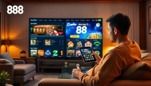 Interactive online gambling interface for 888 new app showcasing user-friendly design and vibrant games.