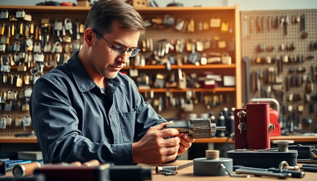 See how https://www.dakenlocks.com expertly details the locksmith process with tools and locks.