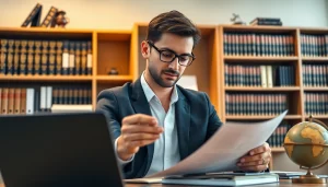 Analyze legal documents at https://www.ihavealawsuit.com in a professional office setting.