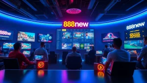 Engaging scene of players using 888 new online gaming platform with vibrant graphics and USDT cryptocurrency.