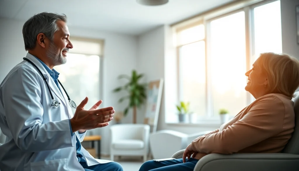 Engaging healthcare consultation with https://www.medexdtc.com, featuring a doctor and patient interaction.