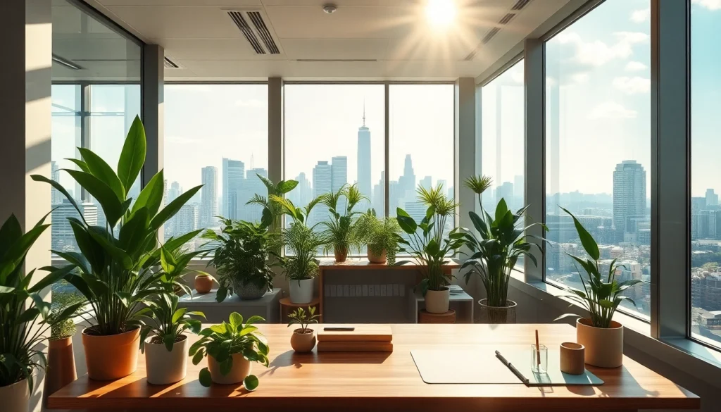 Optimieren Sie Ihre Umweltstrategie mit http://oekologisch-erfolgreich.de in einem modernen Büro mit Pflanzen.