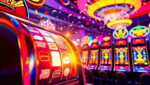 Memenangkan jackpot di bro138 slot dengan mesin slot yang berwarna-warni dan animasi menarik.