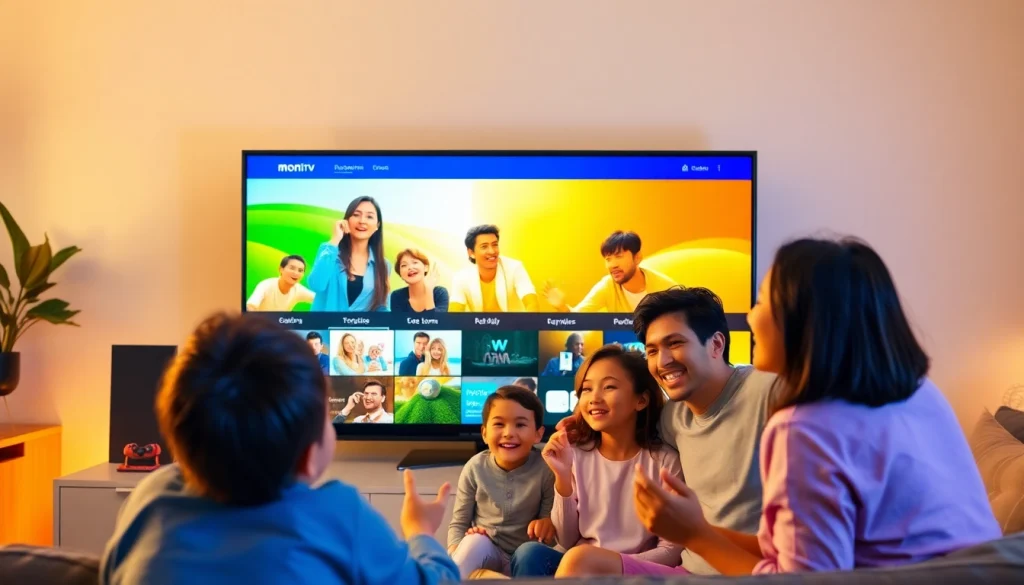 Enjoy the benefits of Mom IPTV service as a family watches their favorite shows together.