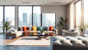 Menghadirkan desain interior dari www.oscarliving.co.id yang menampilkan ruang tamu modern dan elegan.