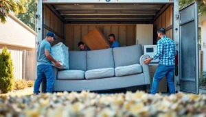 Remove clutter efficiently with Myeasyjunkremoval.com professionals clearing junk items from a backyard.