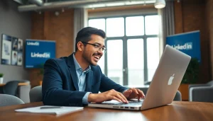 Engaging video call showcasing the benefits of Rent LinkedIn Profile in a professional office.