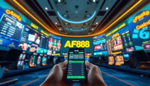 Engaging scene of af88 com showcasing a modern online gambling platform with betting options.