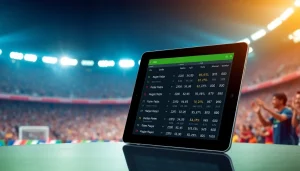Engaging sports betting scene showcasing the best sportsbooks in Brazil with vibrant stadium backdrop.
