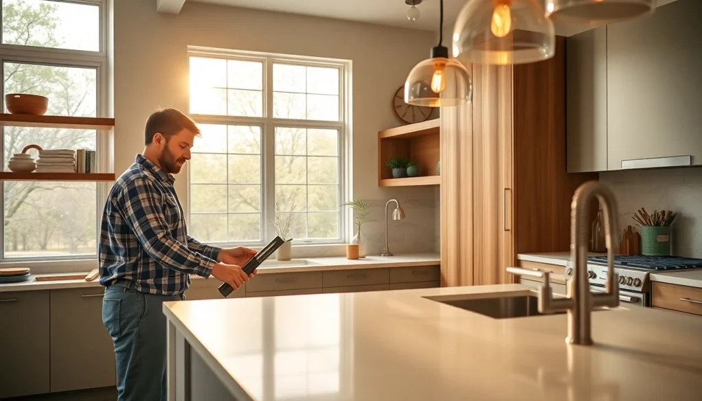 Experienced remodel contractor near me Austin revitalizing a kitchen space with modern designs.