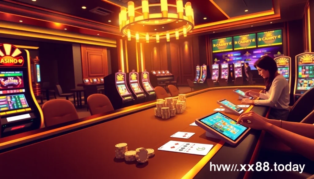 Experience thrilling online gaming opportunities at https://xx88.today/ with vibrant casino scenes.