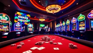 Experience thrilling gameplay with JOGOLUCK at vibrant casino tables and digital slots.