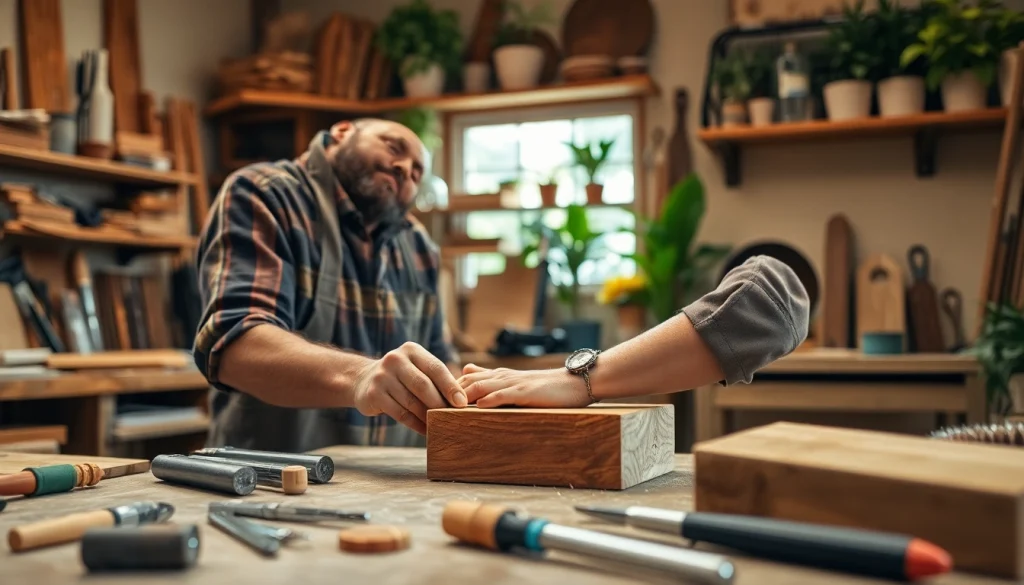 Trouvez artisan qualifié travaillant le bois dans un atelier accueillant.
