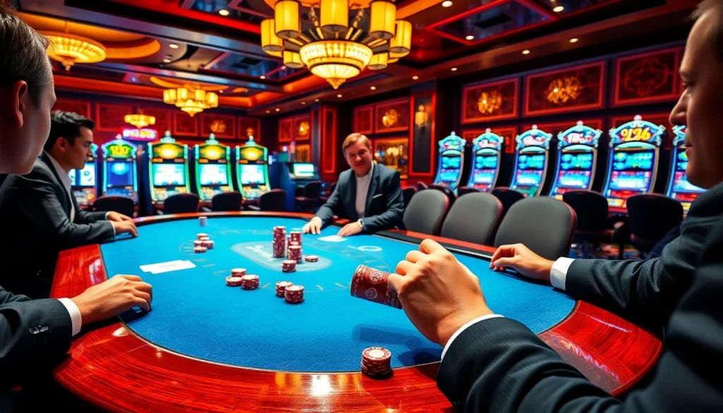 Trải nghiệm lối chơi đầy phấn khích với betvip tại bàn casino sang trọng đầy chip và lá bài.