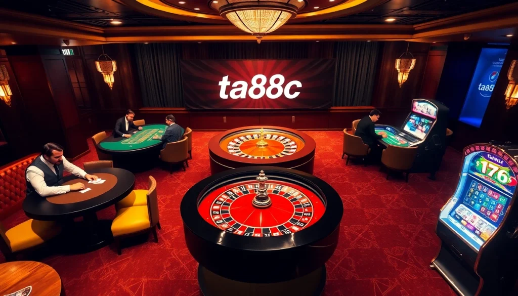Experience the excitement of casino gaming at ta88c with vibrant tables and thrilling roulette action.