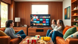 Experience seamless entertainment with https://bosstv.ca in a cozy family living room setup.