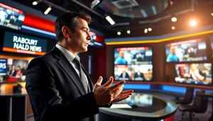 Cover the major news events at https://spectacle.com.ua with a professional journalist in a modern newsroom.