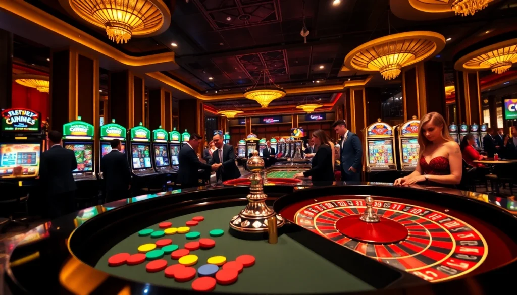Experience thrilling 188bet action at casino tables featuring roulette and slots.