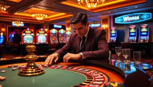 Engage in thrilling gameplay at win55 com with vibrant casino tables and exciting gambling action.