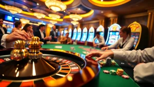 Players engaging in exciting casino games highlighting https://kjc.jp.net/ in a vibrant atmosphere of thrill.