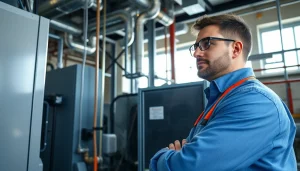 Inspecting advanced HVAC system for efficiency in trane canada industry.