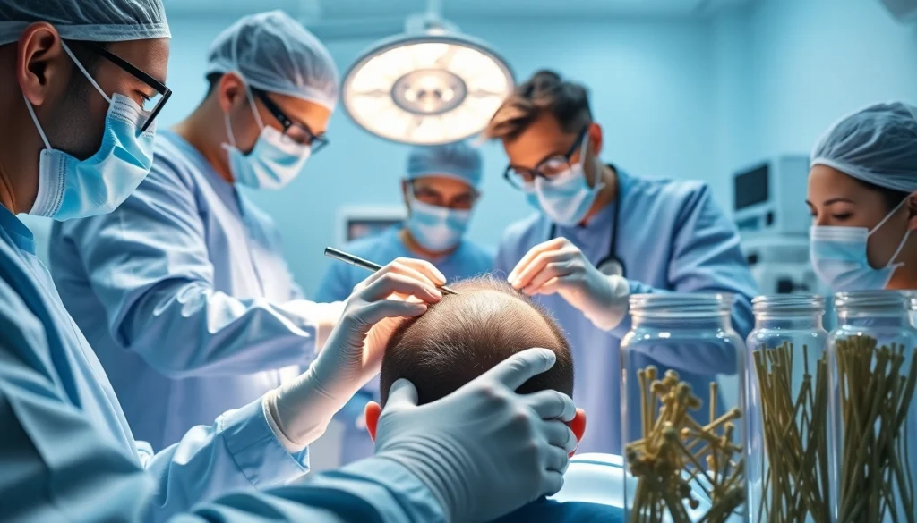Expert hair transplant surgery in London demonstrating precision and care during the procedure.