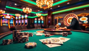 Experience thrilling gameplay at GG88 casino, featuring vibrant poker chips and elegant cards.