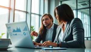 Visualize competitive intelligence analysis with business professionals engaged in strategic discussions.