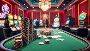 Experience the thrill of VMAX bet at an upscale casino with vibrant tables and exciting games.