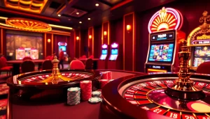 Nohu90 offers an exciting online casino experience featuring vibrant poker chips and roulette tables.
