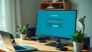 Download vpn fre with a straightforward installation process displayed on a computer screen.