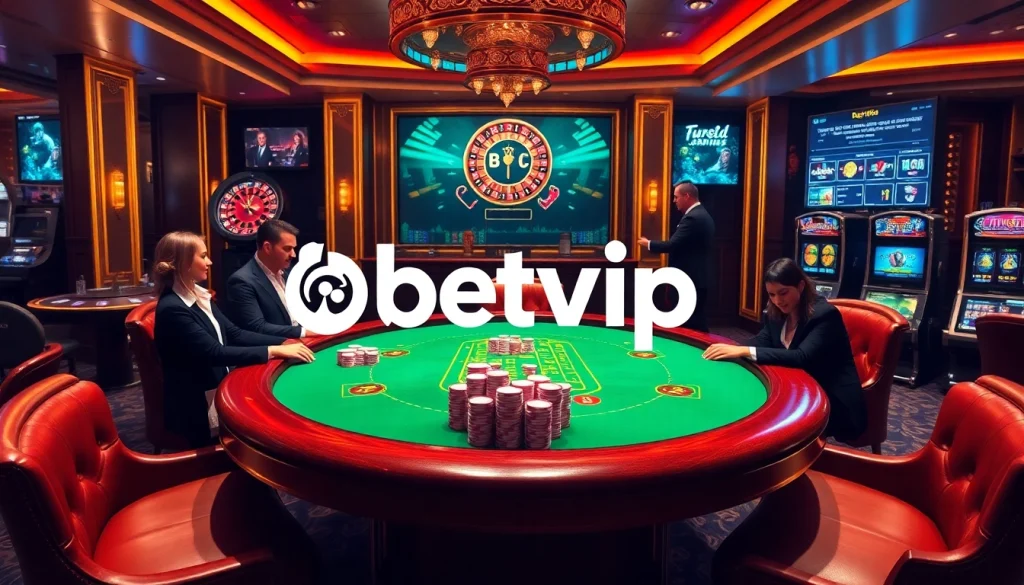 Trải nghiệm sự hào hứng khi đặt cược tại Betvip trong một không gian casino sang trọng.