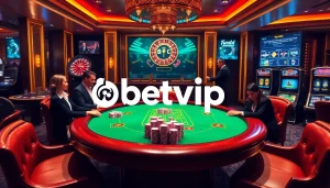 Trải nghiệm sự hào hứng khi đặt cược tại Betvip trong một không gian casino sang trọng.