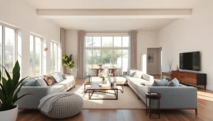 Enhance your home renovation with a modern, stylish living room featuring natural light.