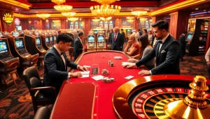 Experience the thrill of responsible gambling with 6RWIN at a vibrant casino gaming table.