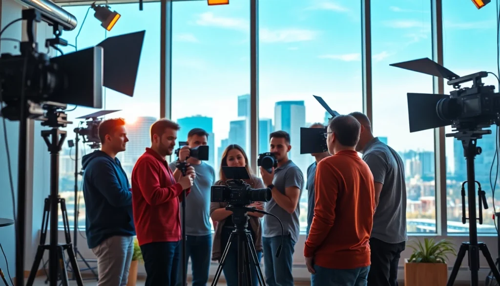 Showcasing a dynamic team from Video Production Company Calgary working in a modern studio.