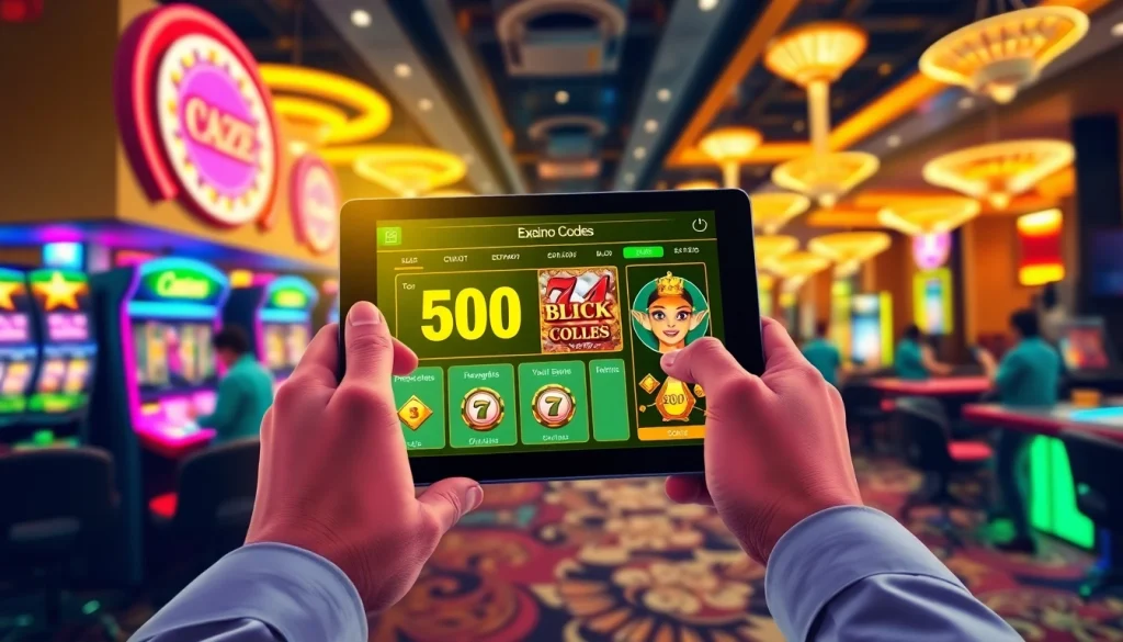 Mengklaim promo menarik di catcasino-reg.com/promokody dengan tangan yang berinteraksi dengan tablet di kasino.