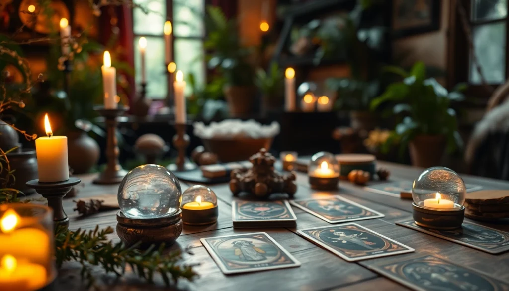 Experience intuitive healing and magic at https://julielynn.co with a captivating witch's workshop scene.