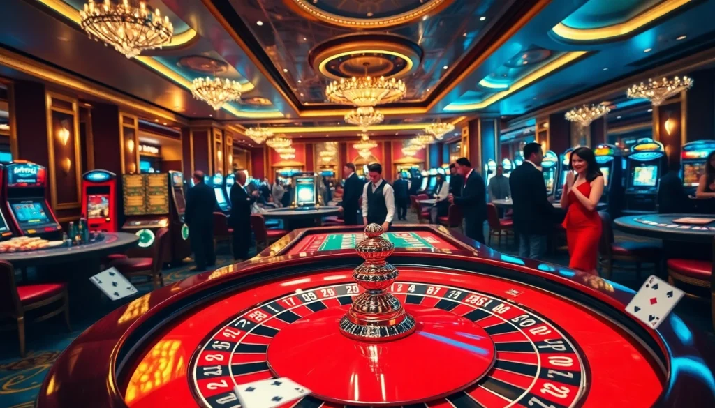 Exciting casino gaming scene inspired by https://888new.sarl/ with roulette action and high-stakes atmosphere.