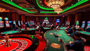 Winning at s8 com with vibrant casino games and lively players around the table.