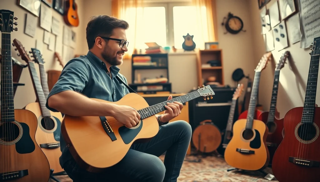 Engaging guitar lesson at https://guitarlessons.co.uk with personal interaction and musical creativity.