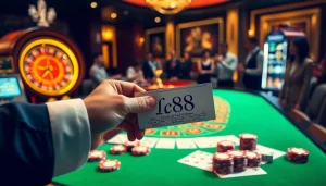 Win at Lc88: Placing a bet on an elegant casino table with poker chips.