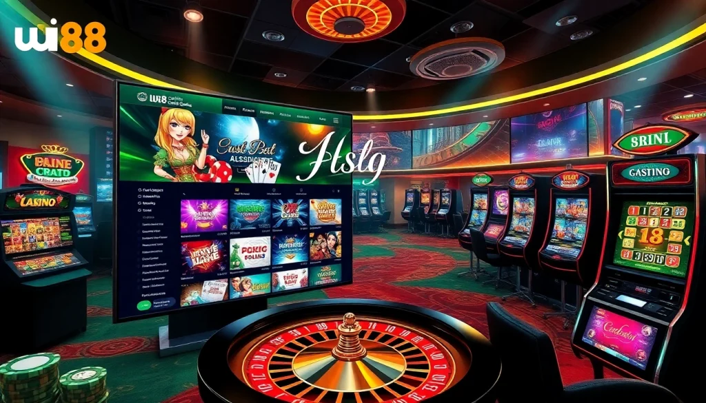 Experience the excitement of uu88 casino games with a vibrant online interface showcasing betting action.