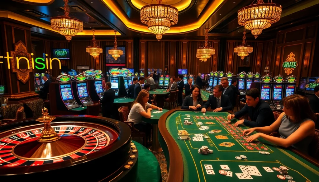 Experience exhilarating gameplay at f168biz.com featuring lively casino tables and vibrant slot machines.