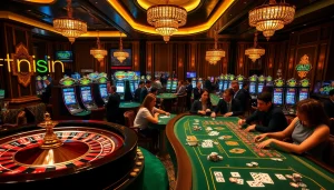 Experience exhilarating gameplay at f168biz.com featuring lively casino tables and vibrant slot machines.